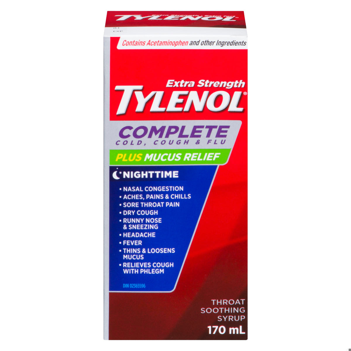 TYLENOL COMPLETE COUGH/COLD/FLU NIGHT 170ML MedsToYourHome