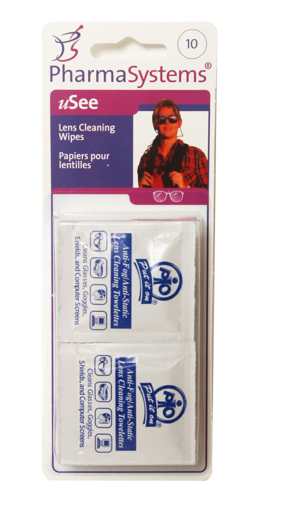 EYEGLASS LENS WIPES WET 10/PK