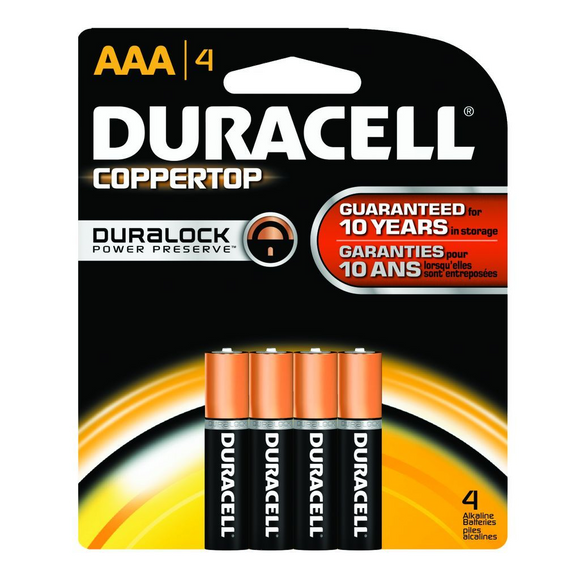 DURACELL BATTERY ALKALINE AAA #MN2400B4Z