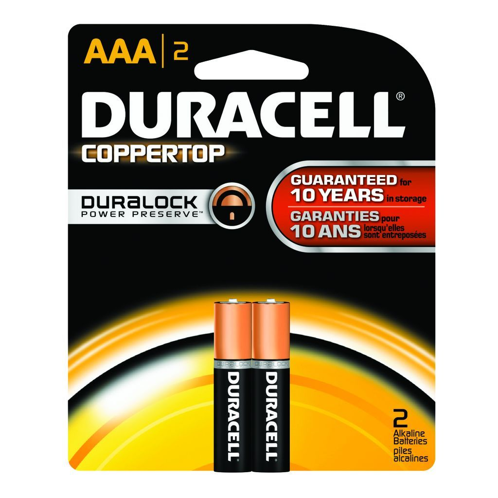 DURACELL COPPERTOP BATTERIES DURALOCK AAA 2