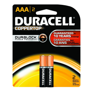 DURACELL COPPERTOP BATTERIES DURALOCK AAA 2