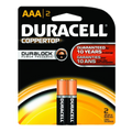 DURACELL COPPERTOP BATTERIES DURALOCK AAA 2