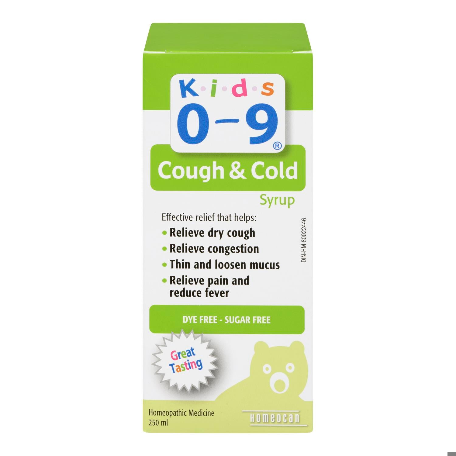 KIDS 0-9 COUGH/COLD SYR 250ML