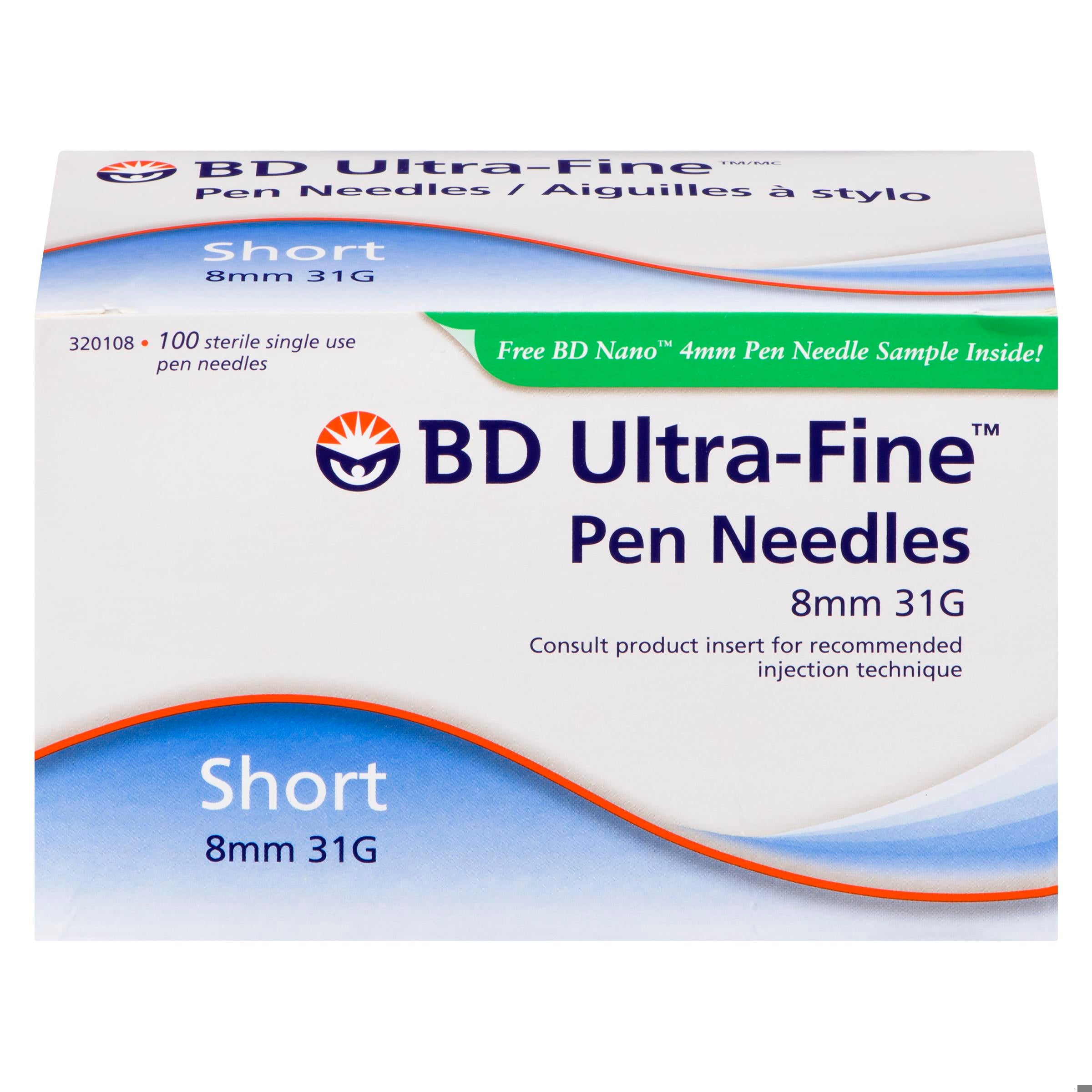 INSULIN PEN NEEDLE ULTRA FINE III SHT 31GX8MM 100