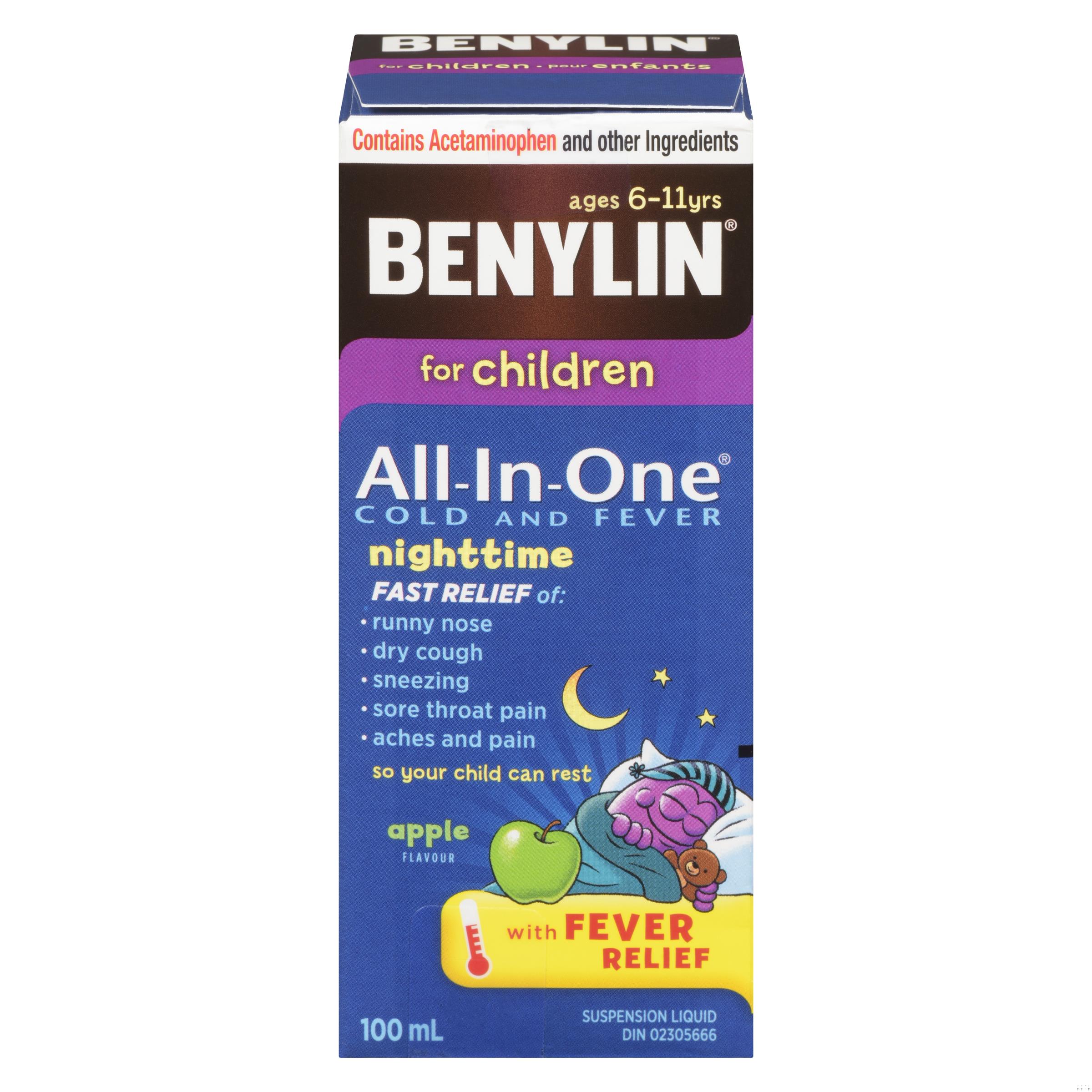 BENYLIN ALL IN ONE SYR CHILDREN NIGHTIME 100ML