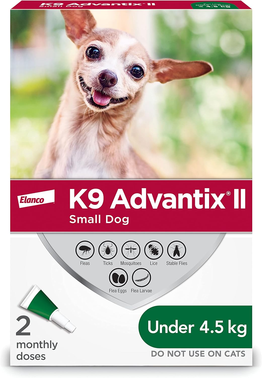 K9 Advantix II Flea & Tick Treatment for Small Dogs (<4.5 kg / <10 lbs) – 2 Doses