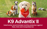 K9 Advantix II Flea and Tick Treatment for Extra Large Dogs weighing over 25 kg (over 55 lbs.)-4 doses
