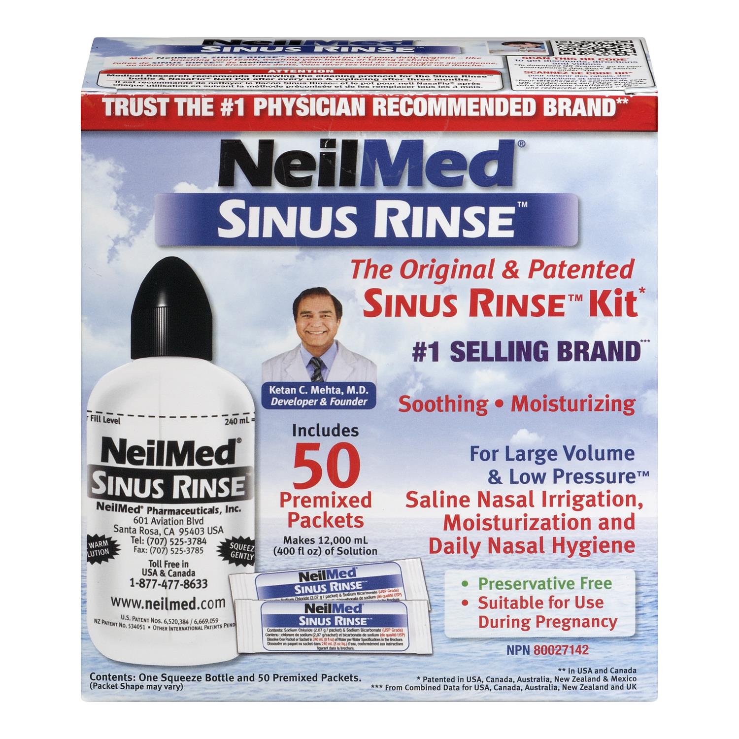 NEILMED SINUS RINSE SALINE NASAL RINSE KIT 50