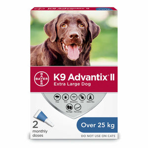 K9 Advantix II Flea and Tick Treatment for Extra Large Dogs weighing over 25 kg (over 55 lbs.)-4 doses