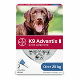 K9 Advantix II Flea and Tick Treatment for Extra Large Dogs weighing over 25 kg (over 55 lbs.)-4 doses