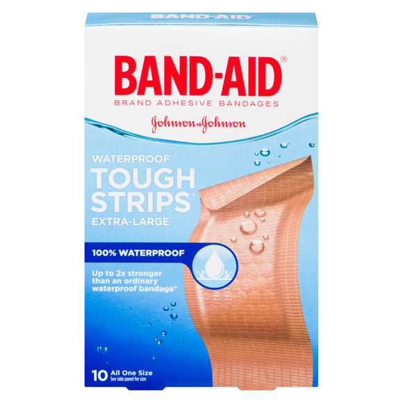 BAND-AID TOUGH STRIPS WATERPROOF XL 10