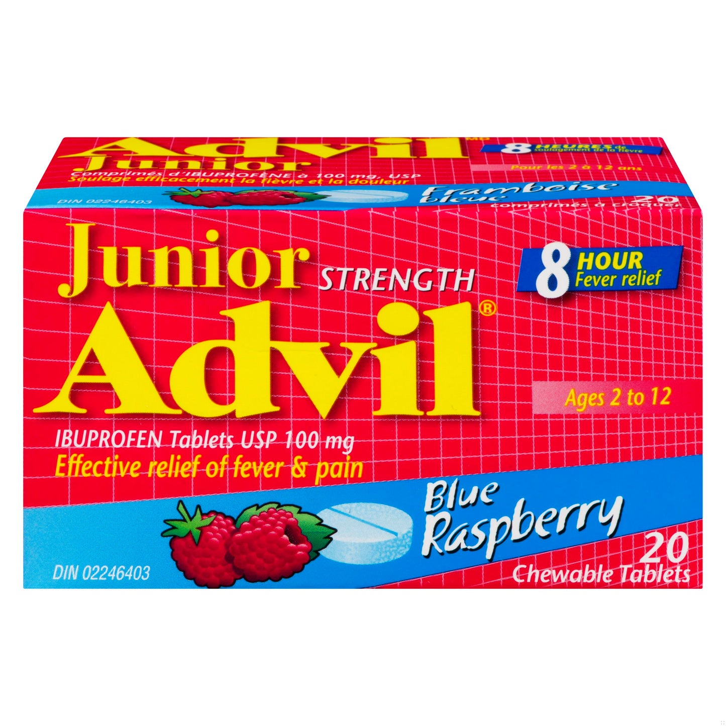 ADVIL JR CHEW TB 100MG BLUE RASPBERRY 20