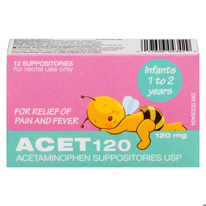 ACETAMIN SUPP 120MG 12 PMS