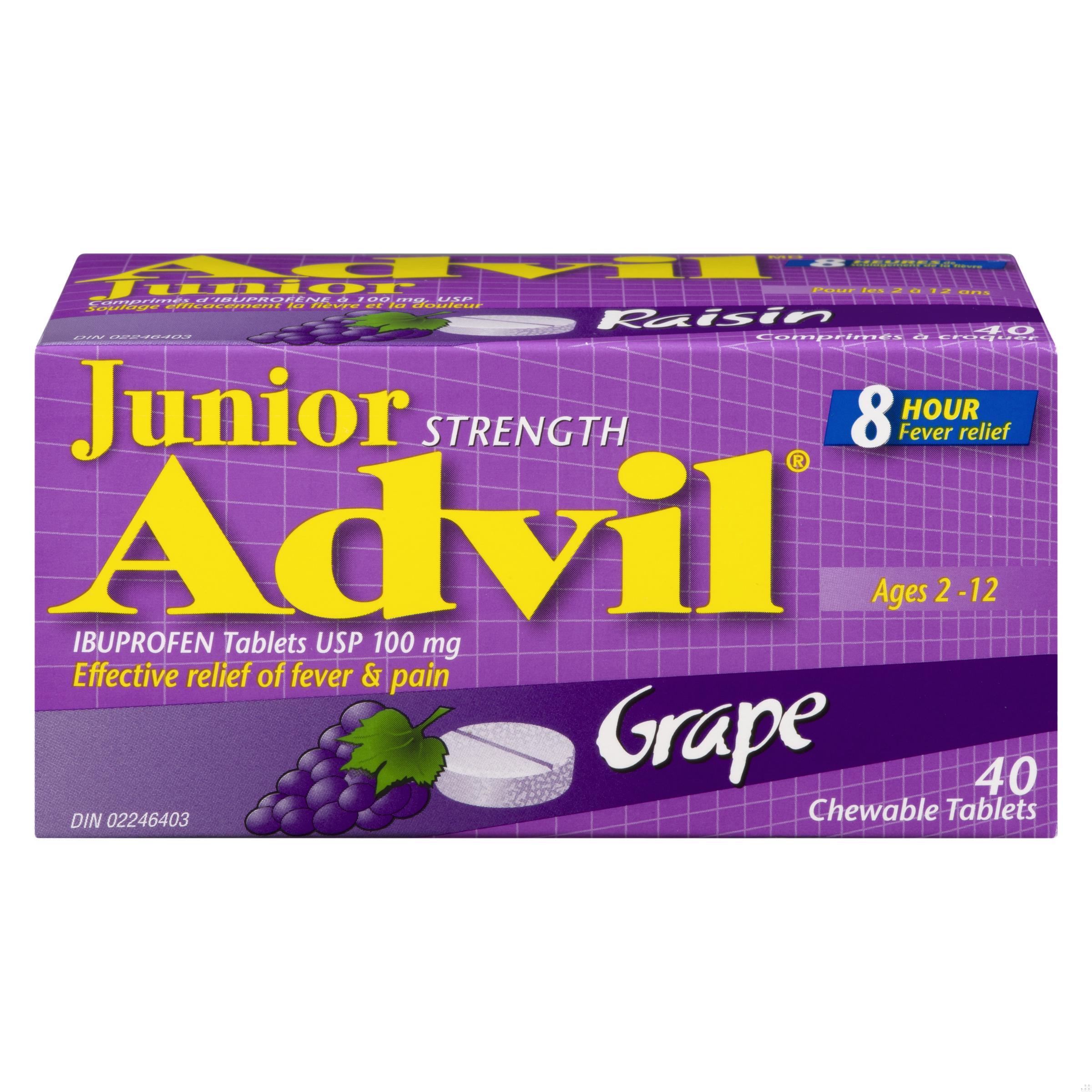 ADVIL JR CHEW TB 100MG GRAPE 40