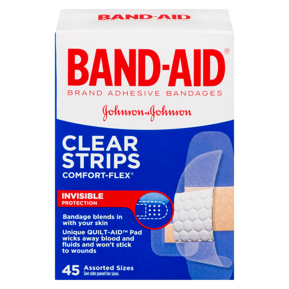 BAND-AID DRESSING CLEAR ASSORTED 45