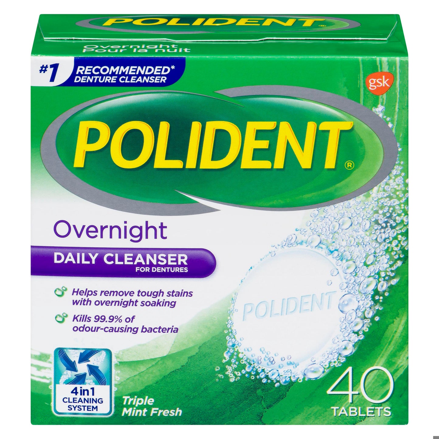 POLIDENT OVERNIGHT TB 40