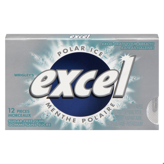 GUM REG EXCEL SUGAR FREE POLAR ICE 12PC