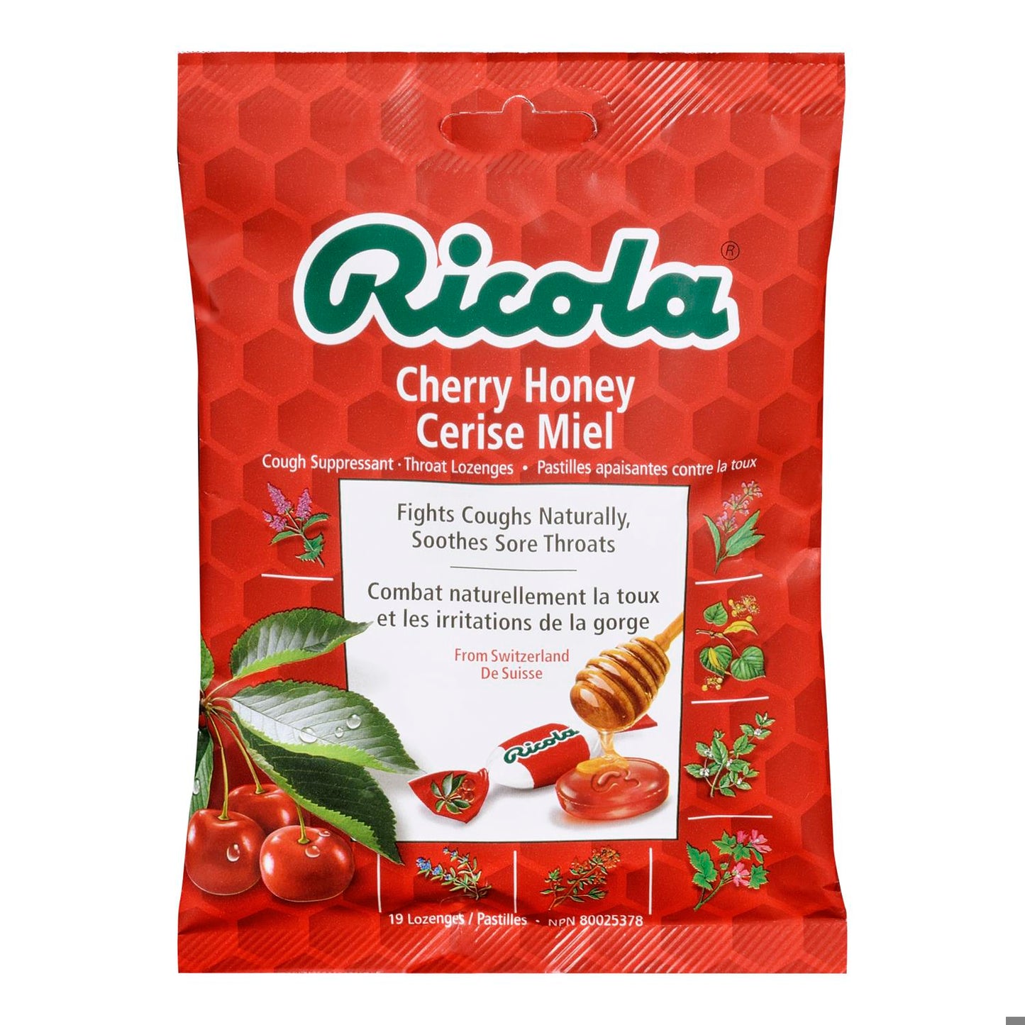 RICOLA COUGH DROP CHERRY BAG 75G