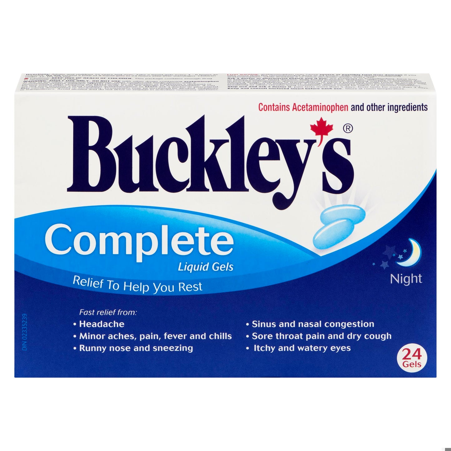 BUCKLEY'S COLD&SINUS LIQUI-GEL NIGHT 24