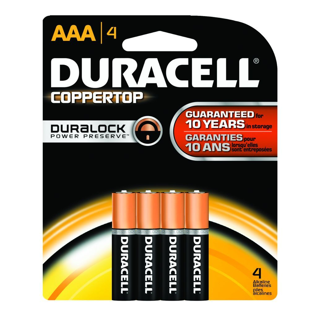 DURACELL BATTERY ALKALINE AAA #MN2400B4Z