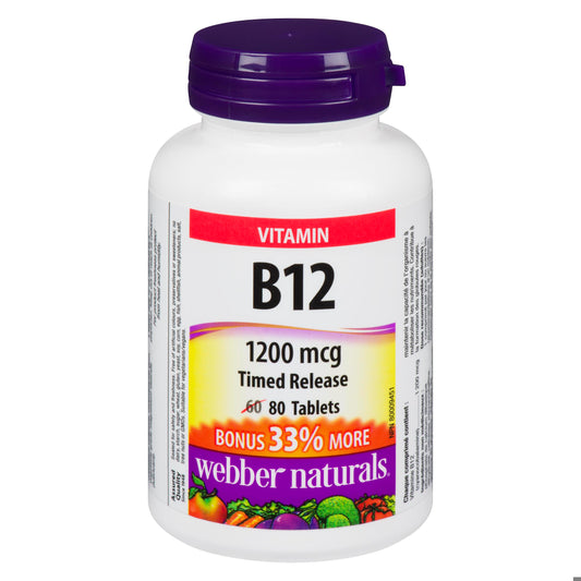 VITAMIN B12 1200MCG TB TIME RELEASE 60+20 WEBBER