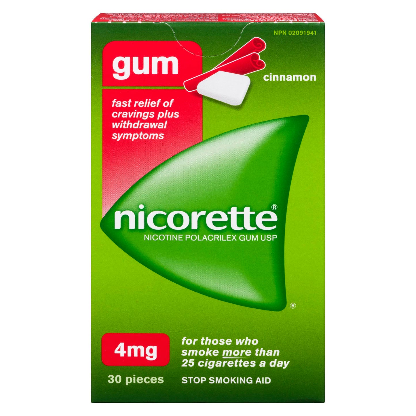 NICORETTE GUM 4MG CINNAMON 30