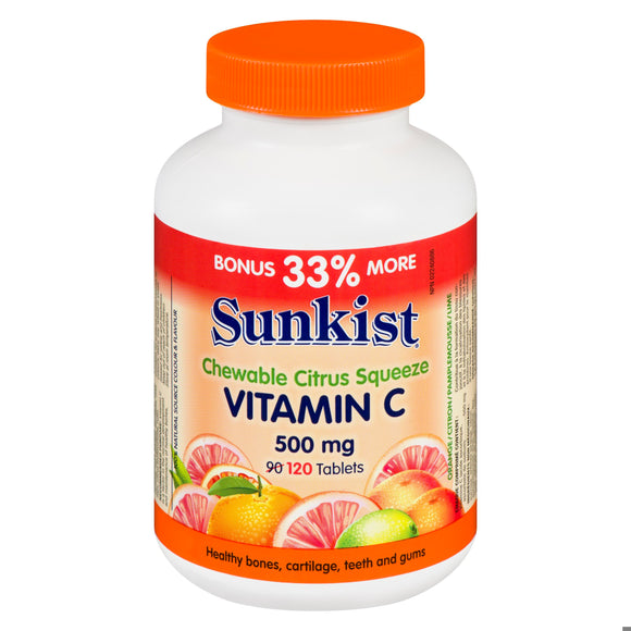 SUNKIST VIT C CITRUS CHEW 500MG 90+30