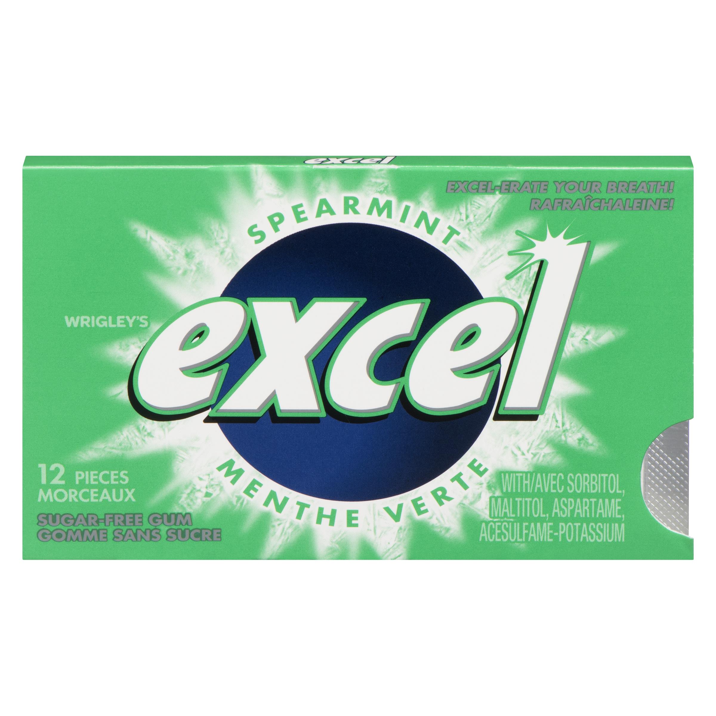 GUM REG EXCEL SUGAR FREE SPEARMINT 12PC