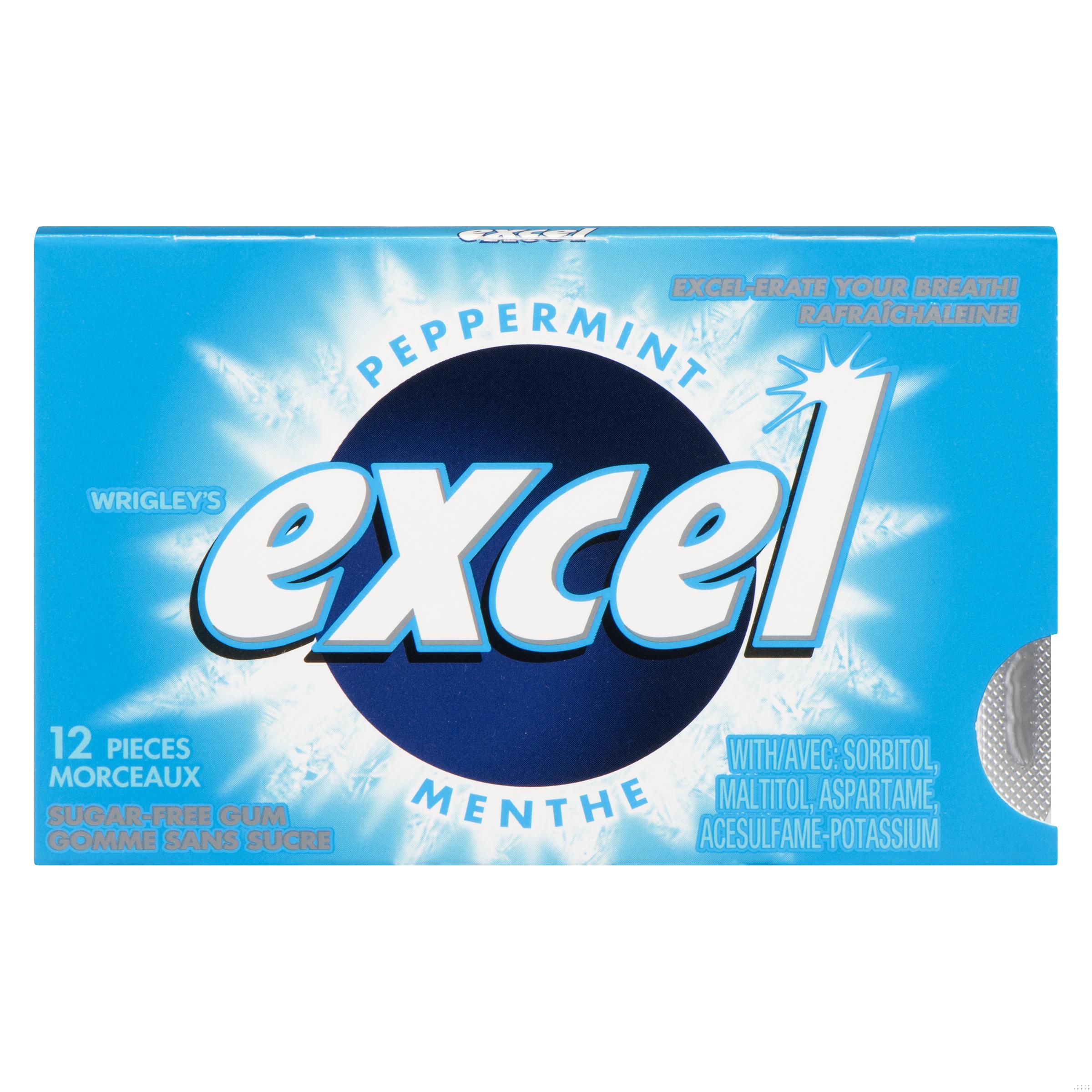 GUM REG EXCEL SUGAR FREE PEPPERMINT 12PC