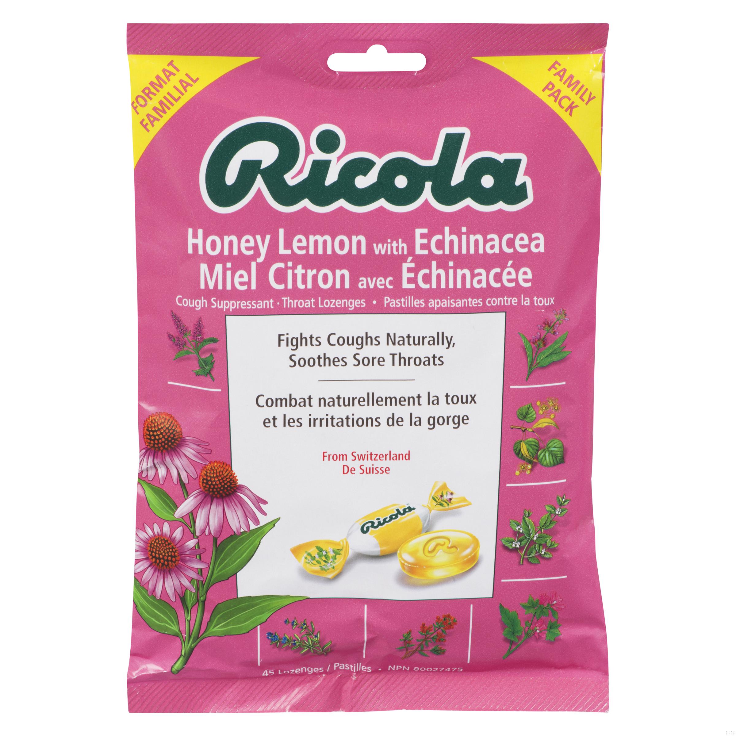 RICOLA LOZ HONEY LEMON W/ECHINACEA 45