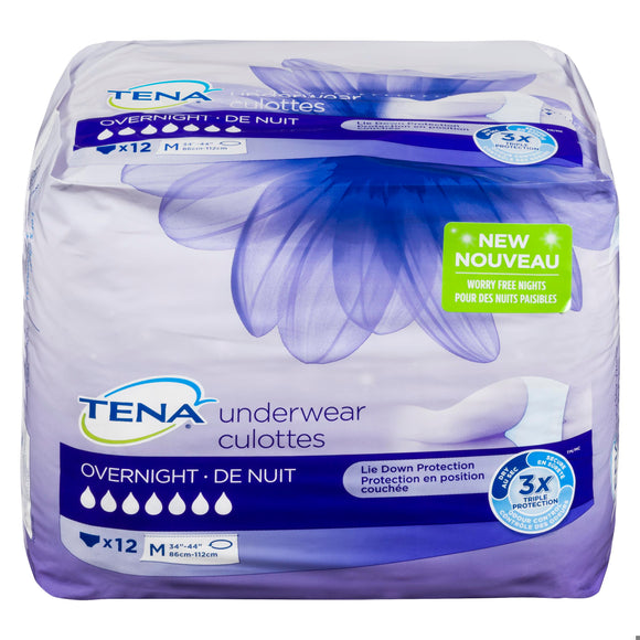 TENA UNDERWEAR OVERNIGHT MD 12