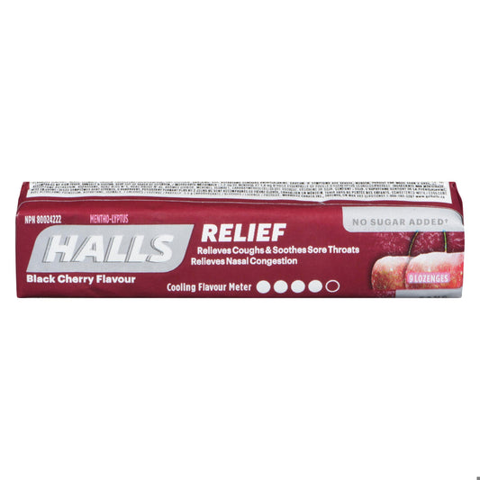 HALLS NO SUGAR ADDED BLACK CHERRY 9PC