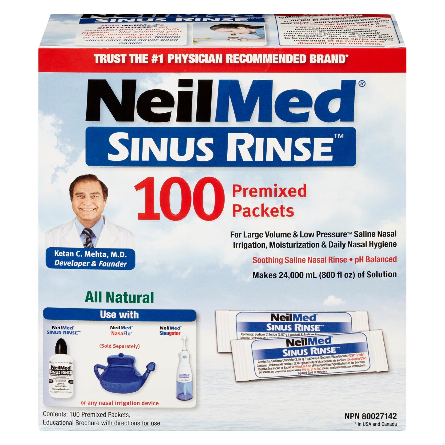 NEILMED SINUS RINSE REFILL 100