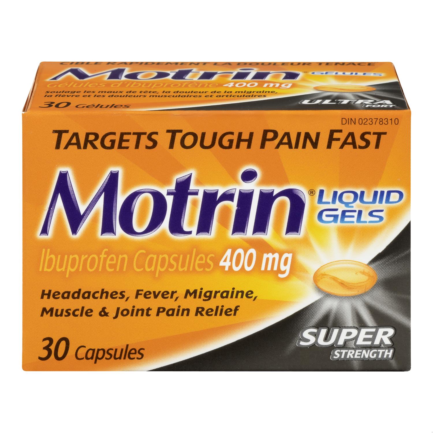 MOTRIN SUPER STRENGTH 400MG LIQUI-GEL 30