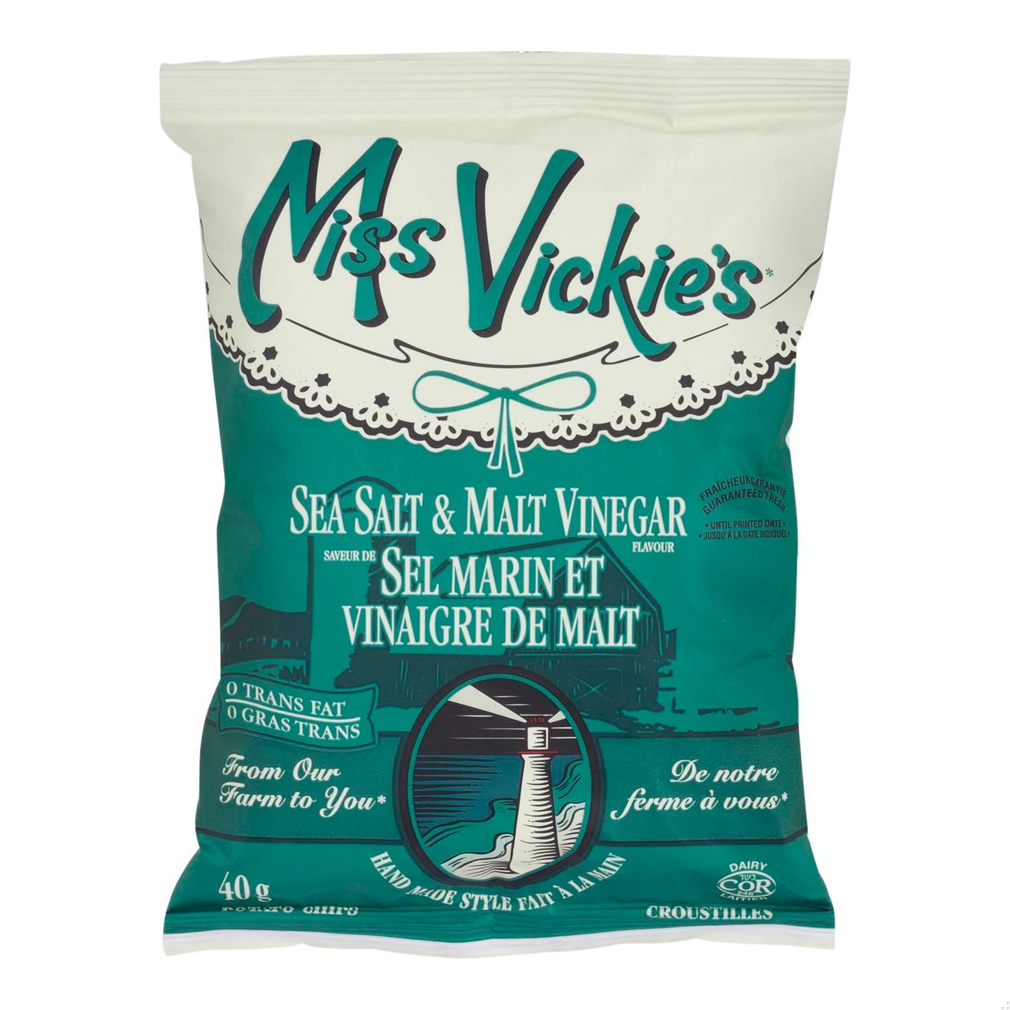 MISS VICKE'S KETTLE CHIPS 40 G SEA SALT & MALT VINEGAR