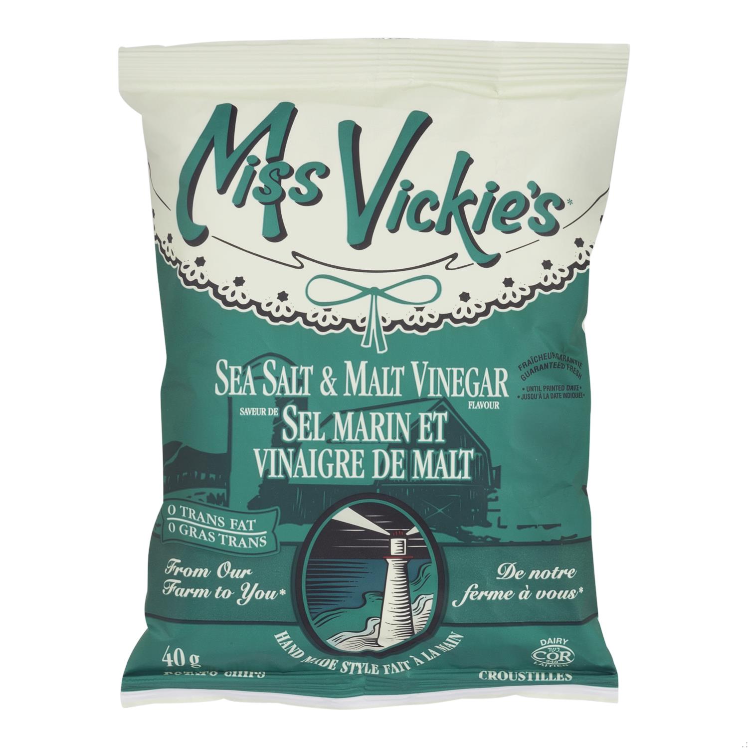 MISS VICKE'S KETTLE CHIPS 40 G SEA SALT & MALT VINEGAR