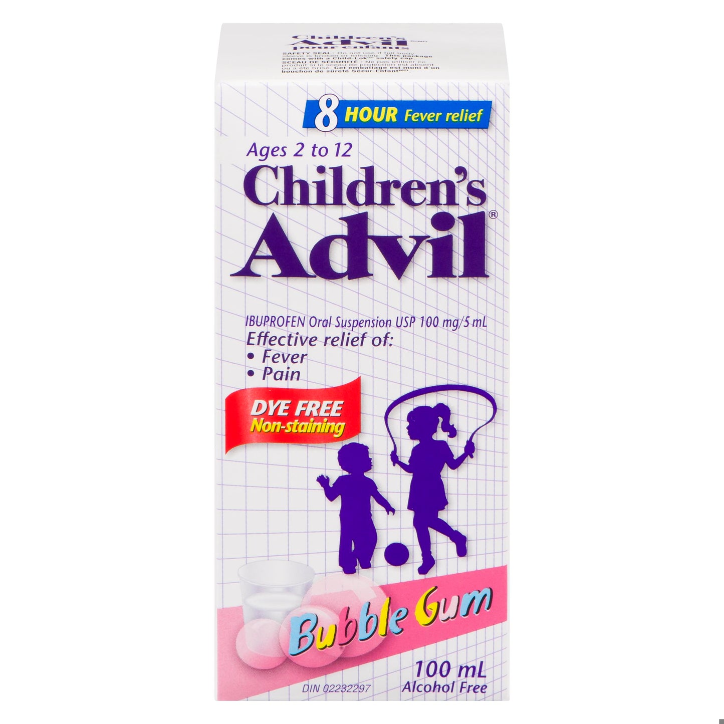 ADVIL CHILDREN BUBBLE GUM DYE FREE 100ML