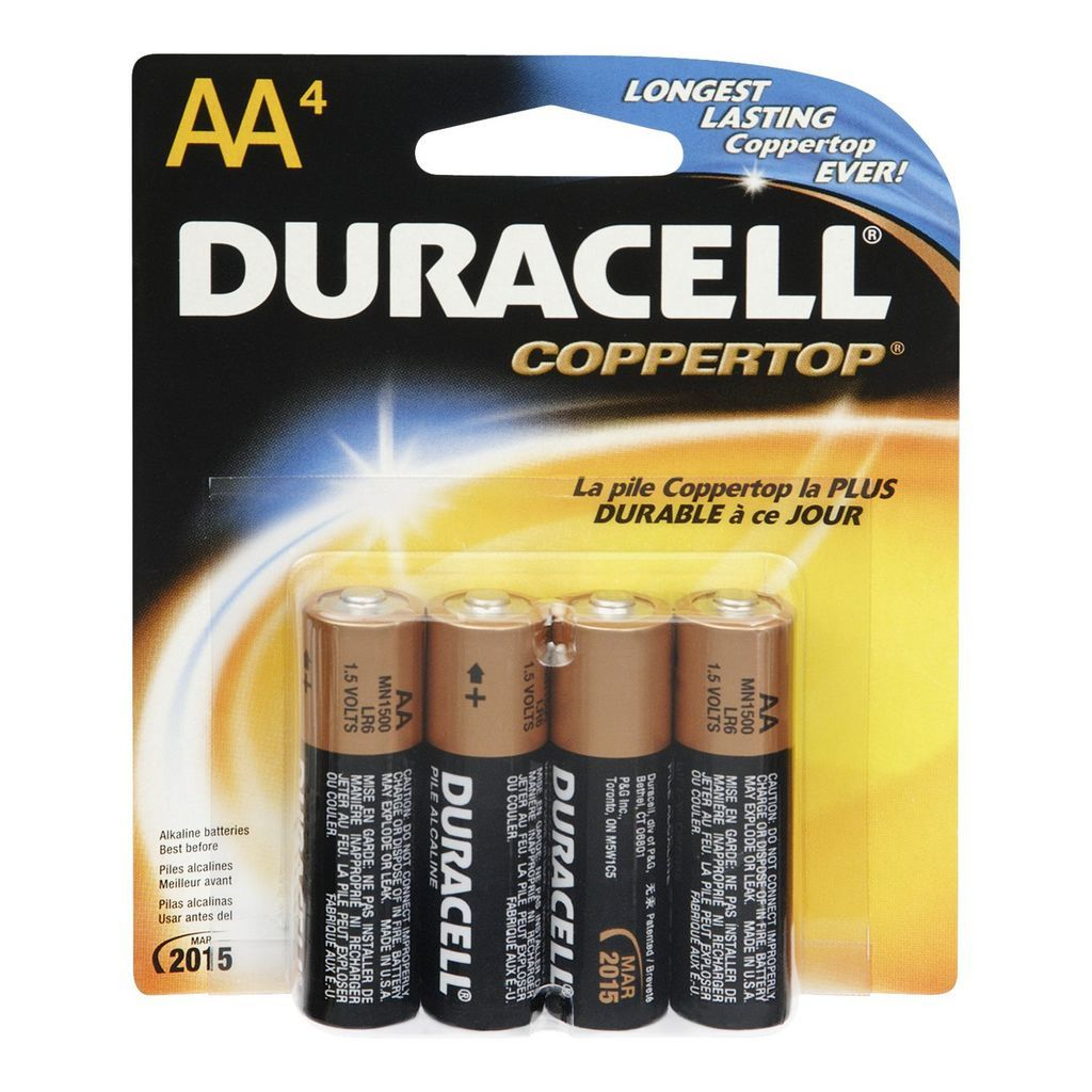 DURACELL BATTERY ALKALINE AA #MN1500B4Z