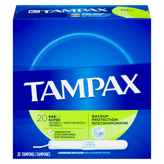 TAMPAX BIODEGRADABLE APPLICATOR SUPER 20