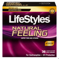 LIFESTYLES CONDOMS NATURAL FEELING LUBRICATED 36