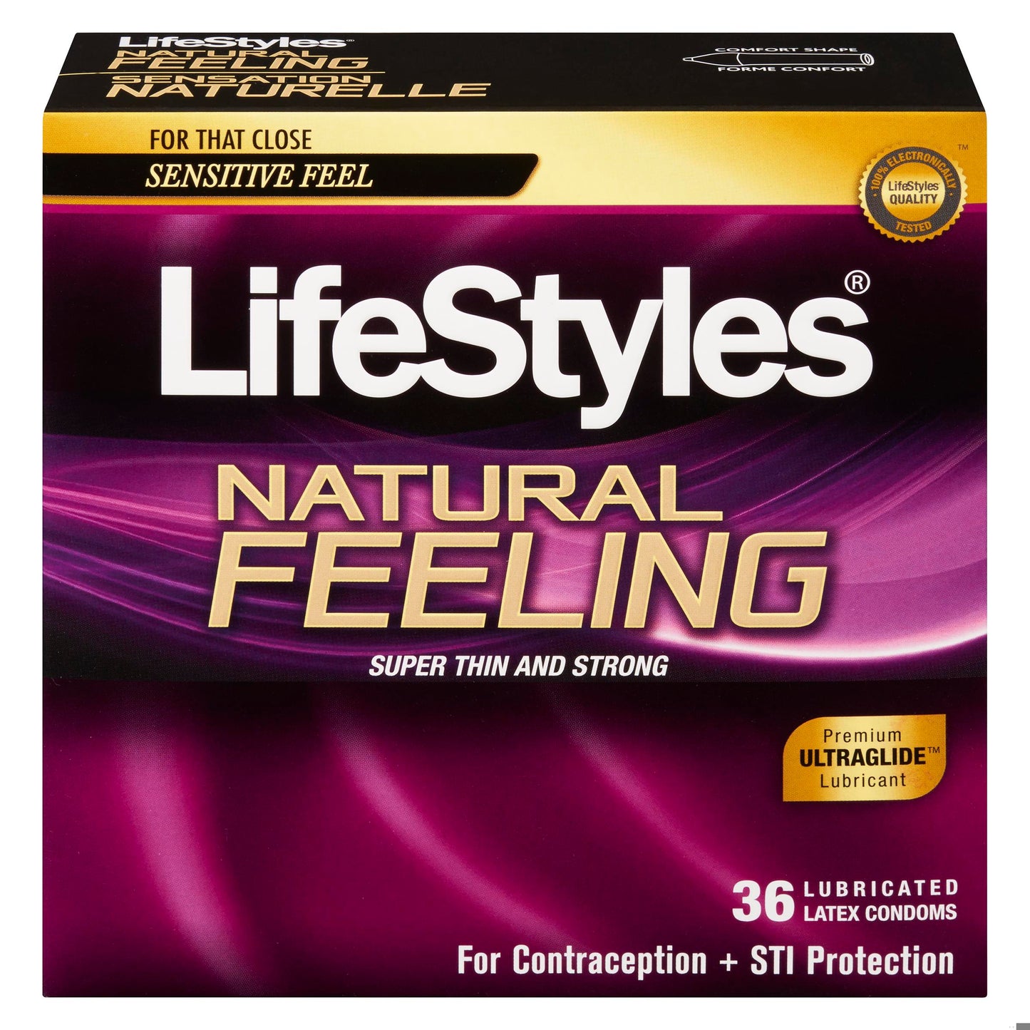 LIFESTYLES CONDOMS NATURAL FEELING LUBRICATED 36