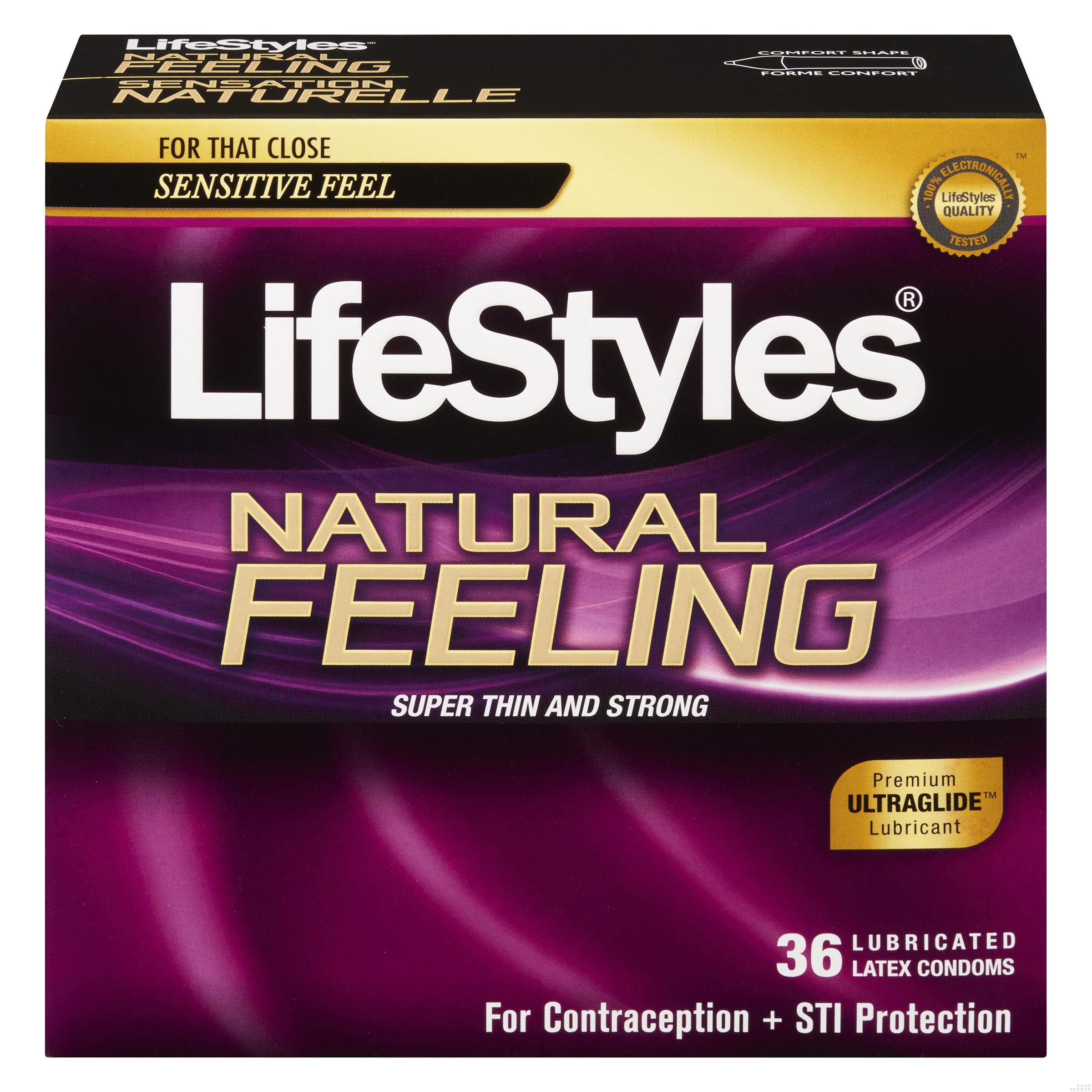 LIFESTYLES CONDOMS NATURAL FEELING LUBRICATED 36