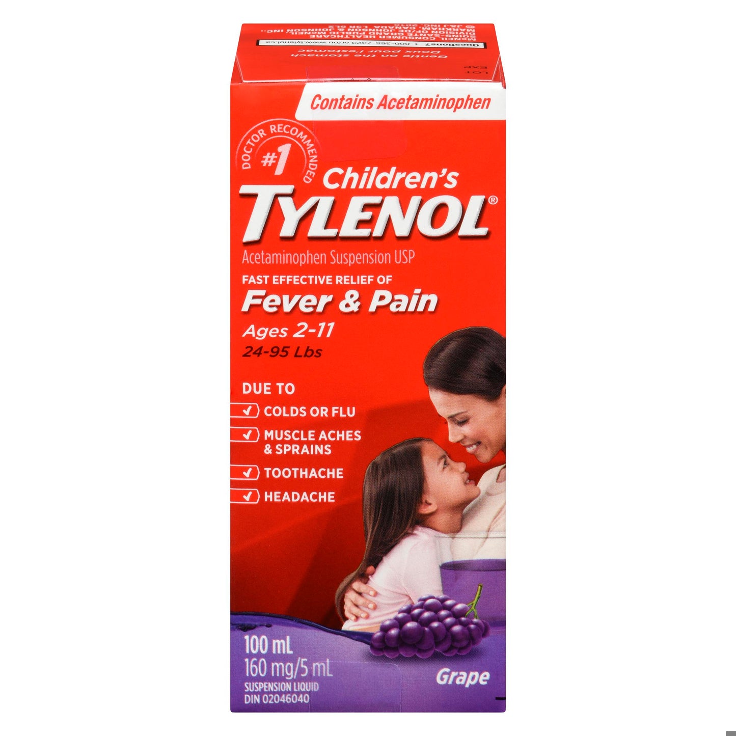 TYLENOL SUSP GRAPE 160MG/5ML 100ML