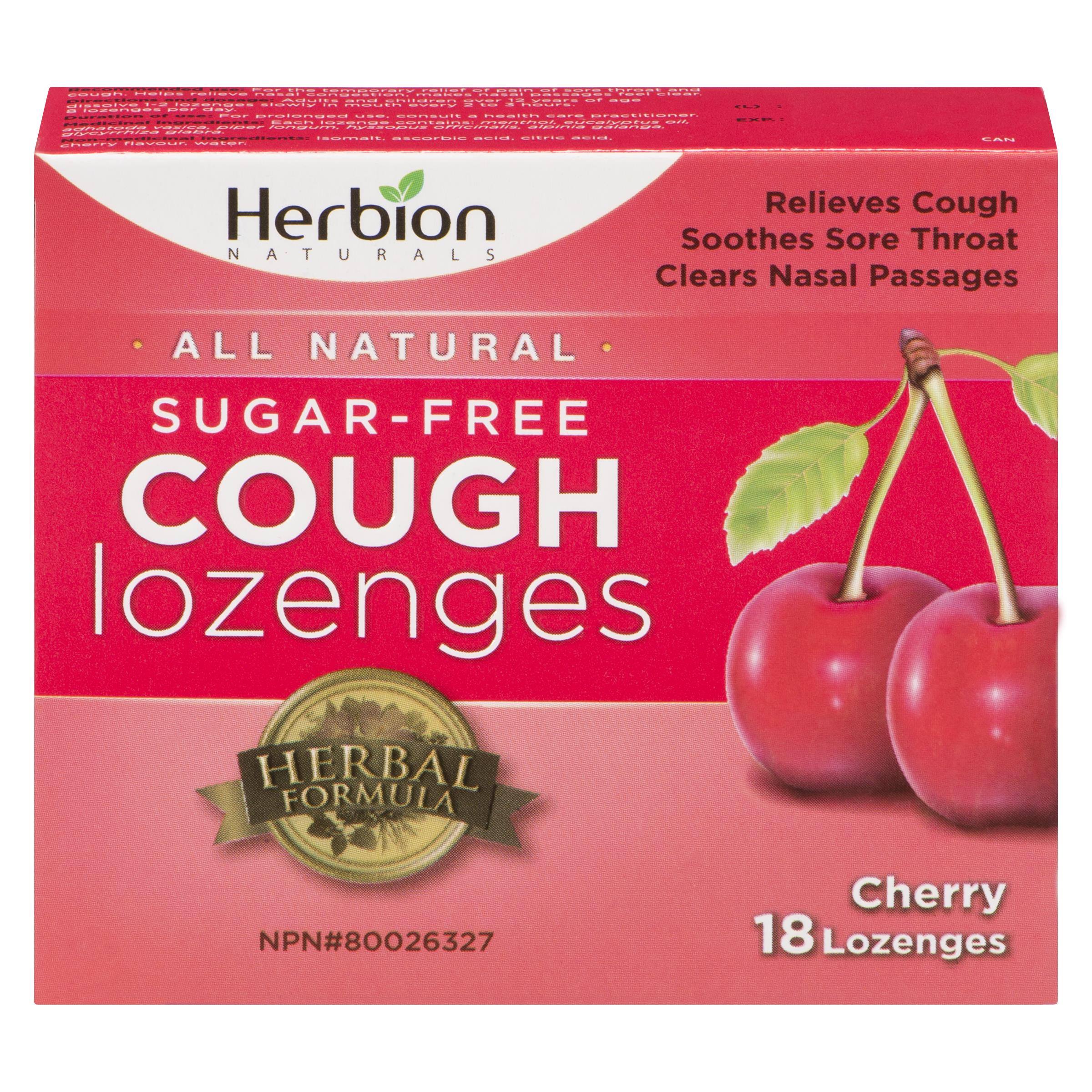 HERBION LOZENGES COUGH SUGAR FREE CHERRY 18