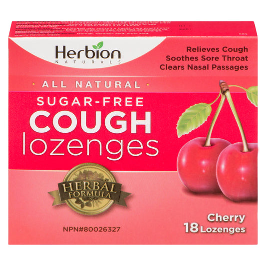 HERBION LOZENGES COUGH SUGAR FREE CHERRY 18