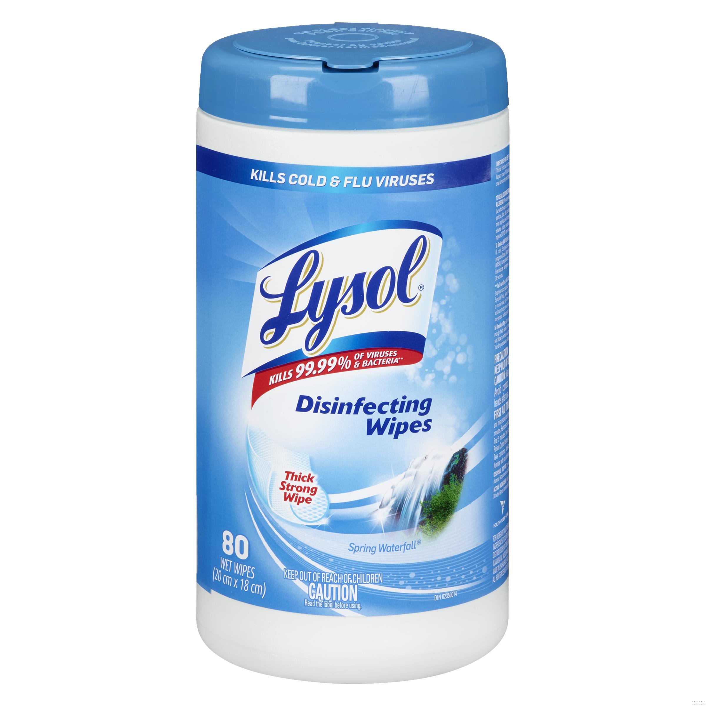 LYSOL DISINF WIPE SPRING WATERFALL 80
