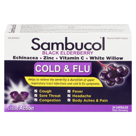 SAMBUCOL COLD & FLU SFTG BLACK ELDERBERRY 24