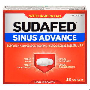 SUDAFED SINUS ADVANCE W/IBUPROFEN 20