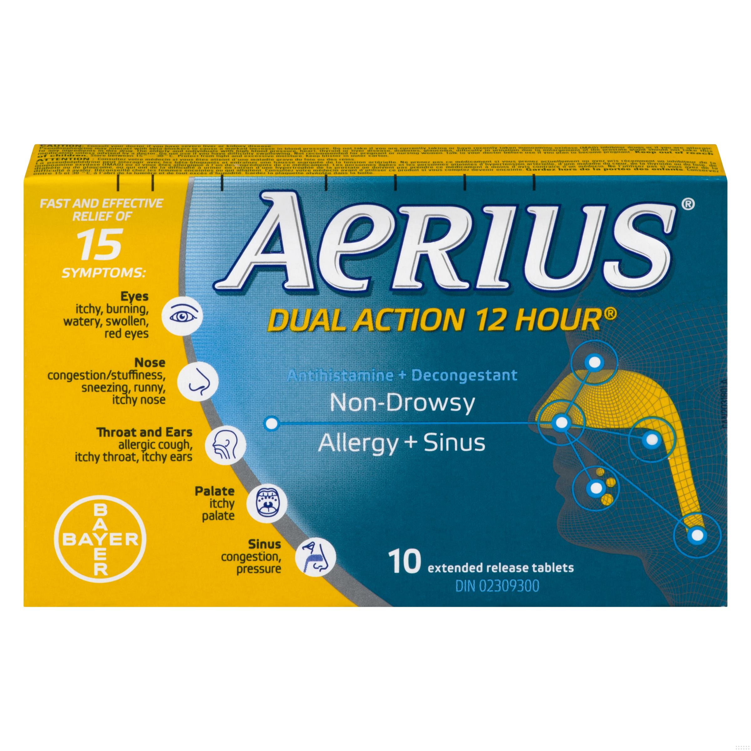 AERIUS DUAL ACTION TB 12H 2.5MG/120MG 10