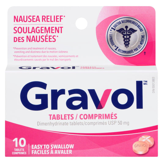 GRAVOL TB 50MG 10